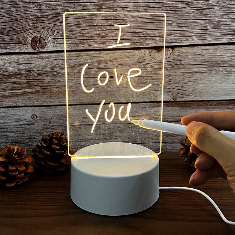Notitie Led Lamp. Elke dag een reminder of leuke boodschap.