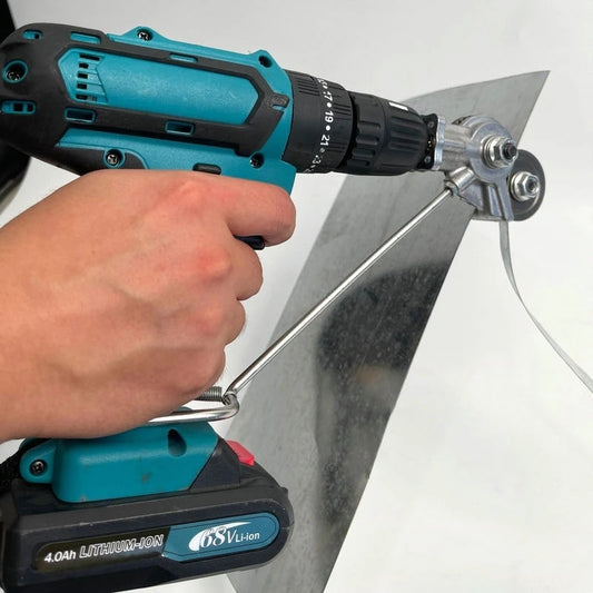Metalen platen snijder elektrische boor. Snij makkelijk en snel door metalen platen heen.