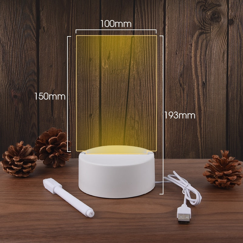 Notitie Led Lamp. Elke dag een reminder of leuke boodschap.
