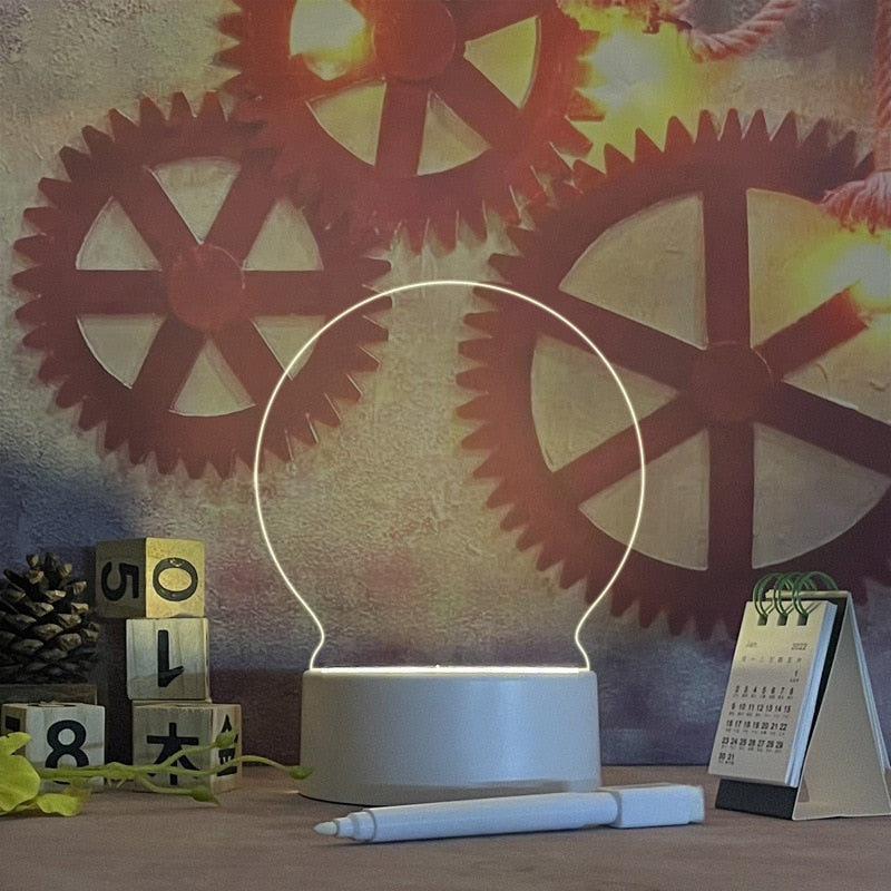 Notitie Led Lamp. Elke dag een reminder of leuke boodschap.